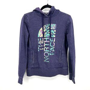 THE NORTH FACE Faded Purple Colorful Leopard Print Graphic Hoodie Sweater Small